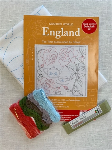 SASHIKO WORLD - England - Tea Time Surrounded by Roses